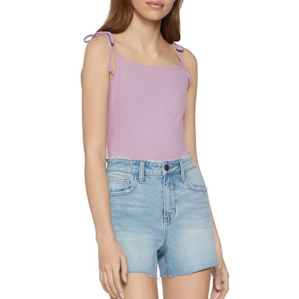 BCBGeneration Lavender Herb Tie Strap Bodysuit